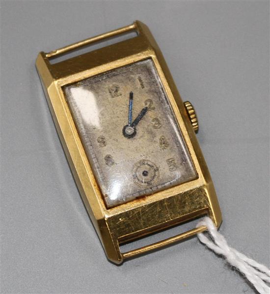 A Swiss 18ct. gold Art Deco wristwatch